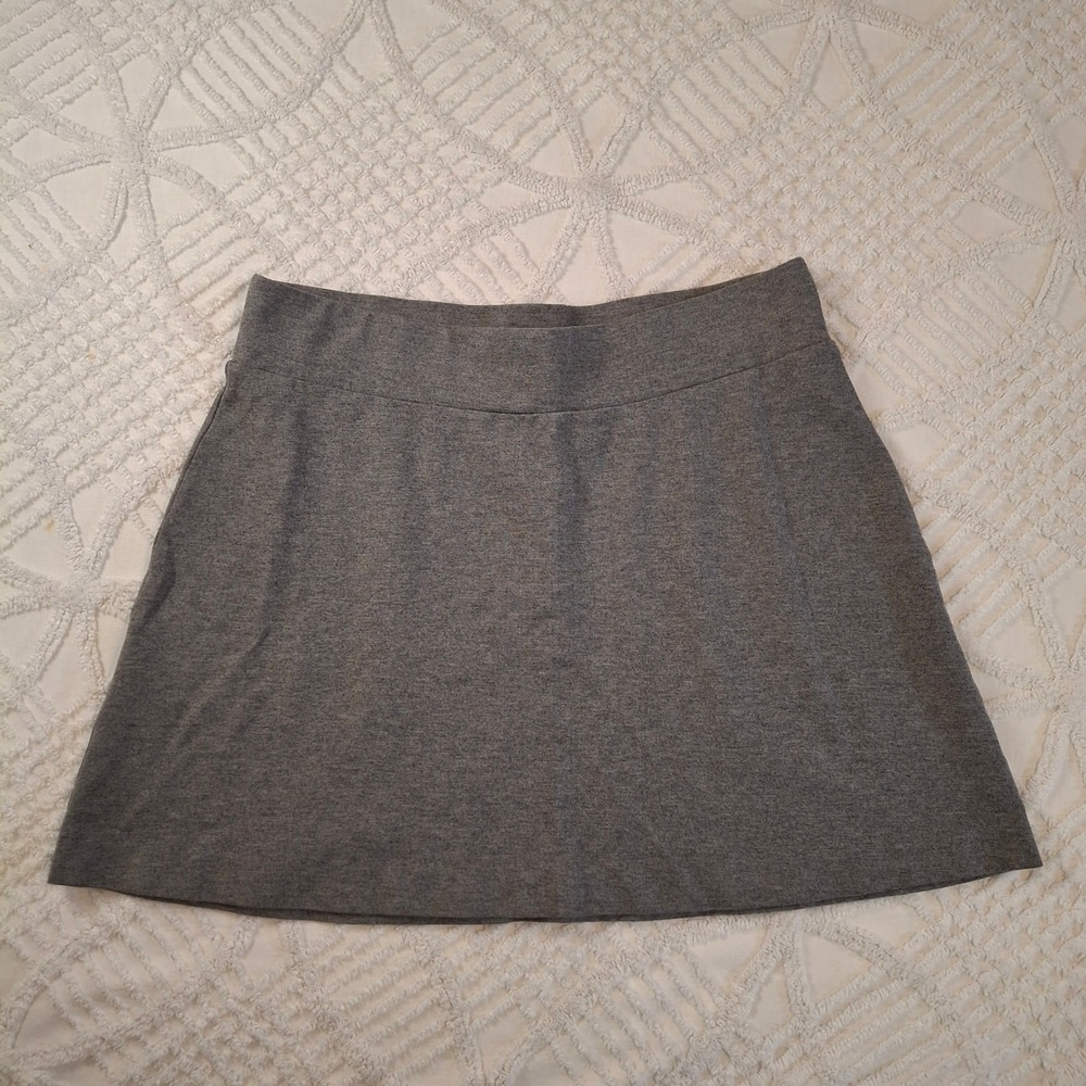 J. Jill Women Medium Skirt Heather Charcoal Grey Ponte Knit Pull On A-Line